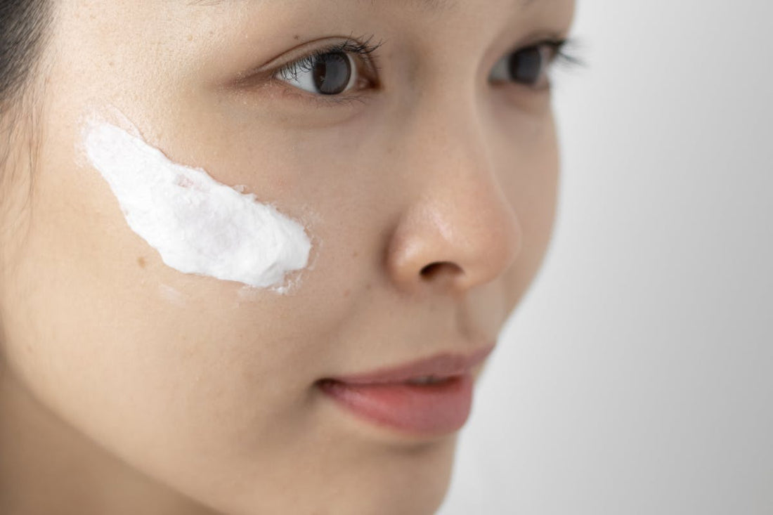Close-up of face cream applied to cheek - best beef tallow for face