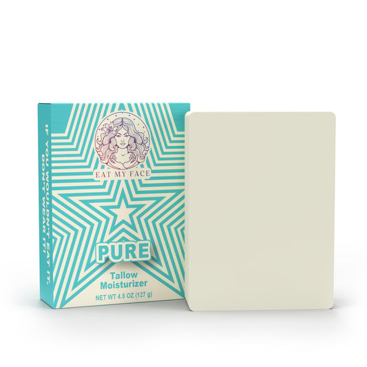 Unscented grass-fed tallow soap bar — a true soap bar, superfatted so it leaves lipids behind on the skin