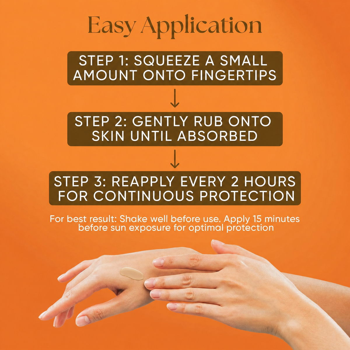 How to apply the tinted beef tallow sunscreen tube SPF 30: squeeze, rub in until absorbed, reapply every 2 hours