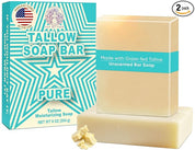 Unscented Beef Tallow Soap Twin Pack – Fragrance-Free (4.5 oz each)
