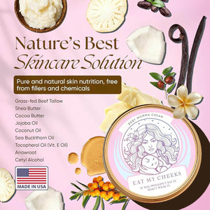 unscented tallow soap and cream for baby and mom Baby Mama Cream jar with natural ingredients, pure skincare solution, made in USA