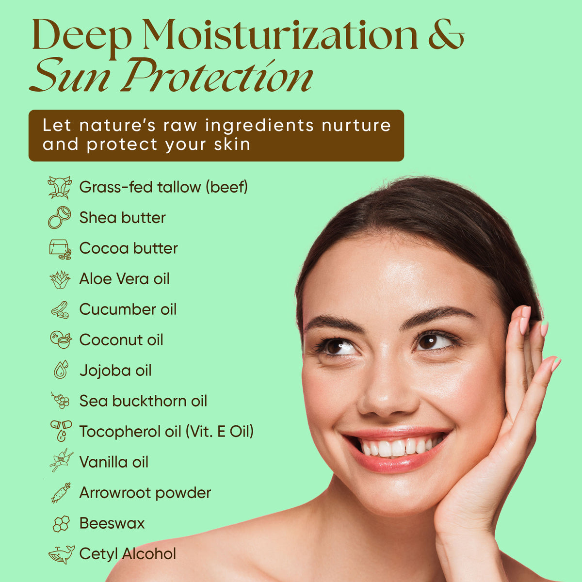 Beef Tallow After Sun Repair with Aloe & Cucumber deep moisturizing balm with aloe and cucumber oils for soothing after-sun skin