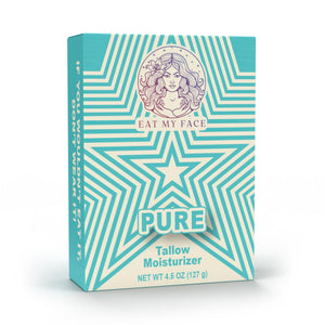Natural Tallow Bar Soap – Pure by Eat My Face, Pure tallow moisturizer box packaging with star design