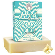 Alt Tag: Grass-Fed Beef Tallow Soap Variety Pack – Unscented, Mint & Citrus (3-Bar Bundle) unscented pure tallow soap bar 4.5 oz