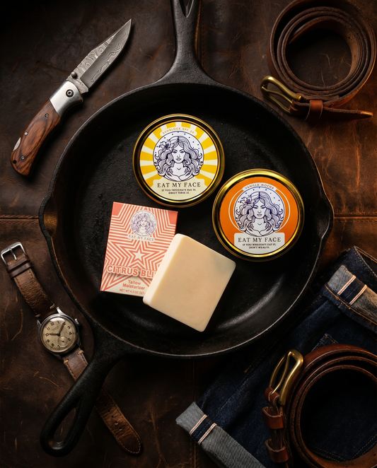 Dad Kit Father's Day tallow set - manly flatlay hero