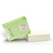 mint beef tallow soap bar with mint-green box and white soap bar, peppermint + spearmint cleansing body soap