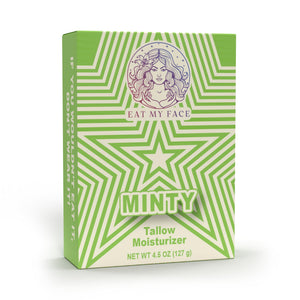 Mint Beef Tallow Soap Bar peppermint spearmint cleanse packaging - Eat My Face Minty tallow moisturizer box, 4.5 oz